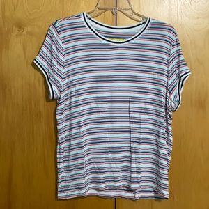 Striped (blue, pink, and red) top from Prince & Fox, Size Large